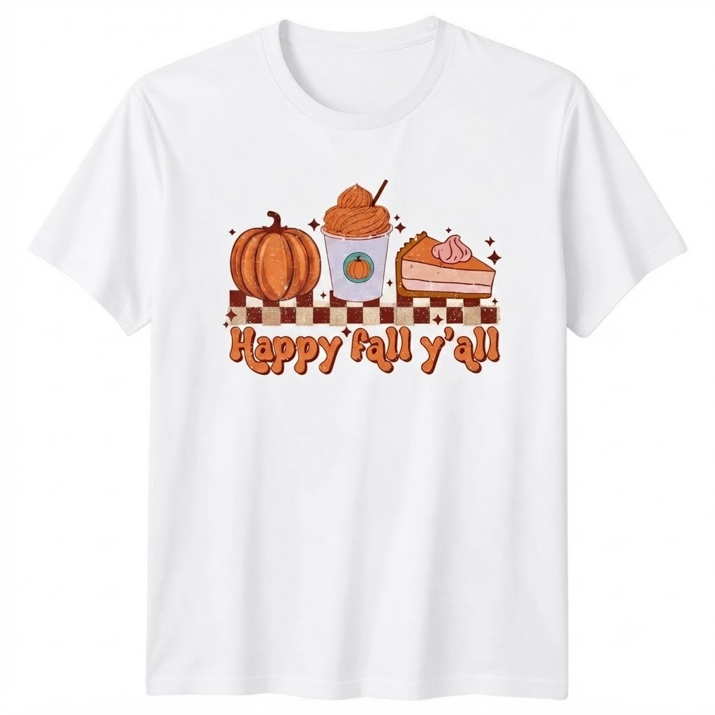 Happy Fall Y’all Pumpkin Pie Spice Latte Autumn Vibes T-shirt