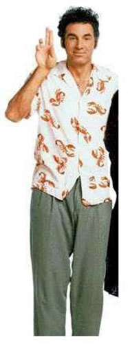 Seinfeld Cosmo Kramer Lobster Cabana Vacation Button Down Shirt White