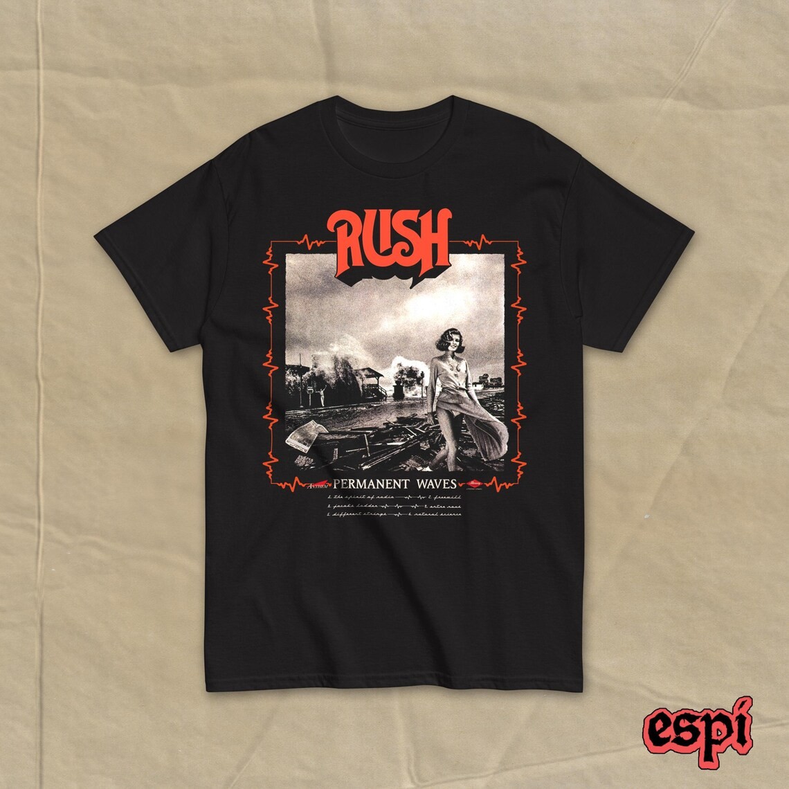 Rush T-Shirt “Permanent Waves” – Vintage Rock Music Merch
