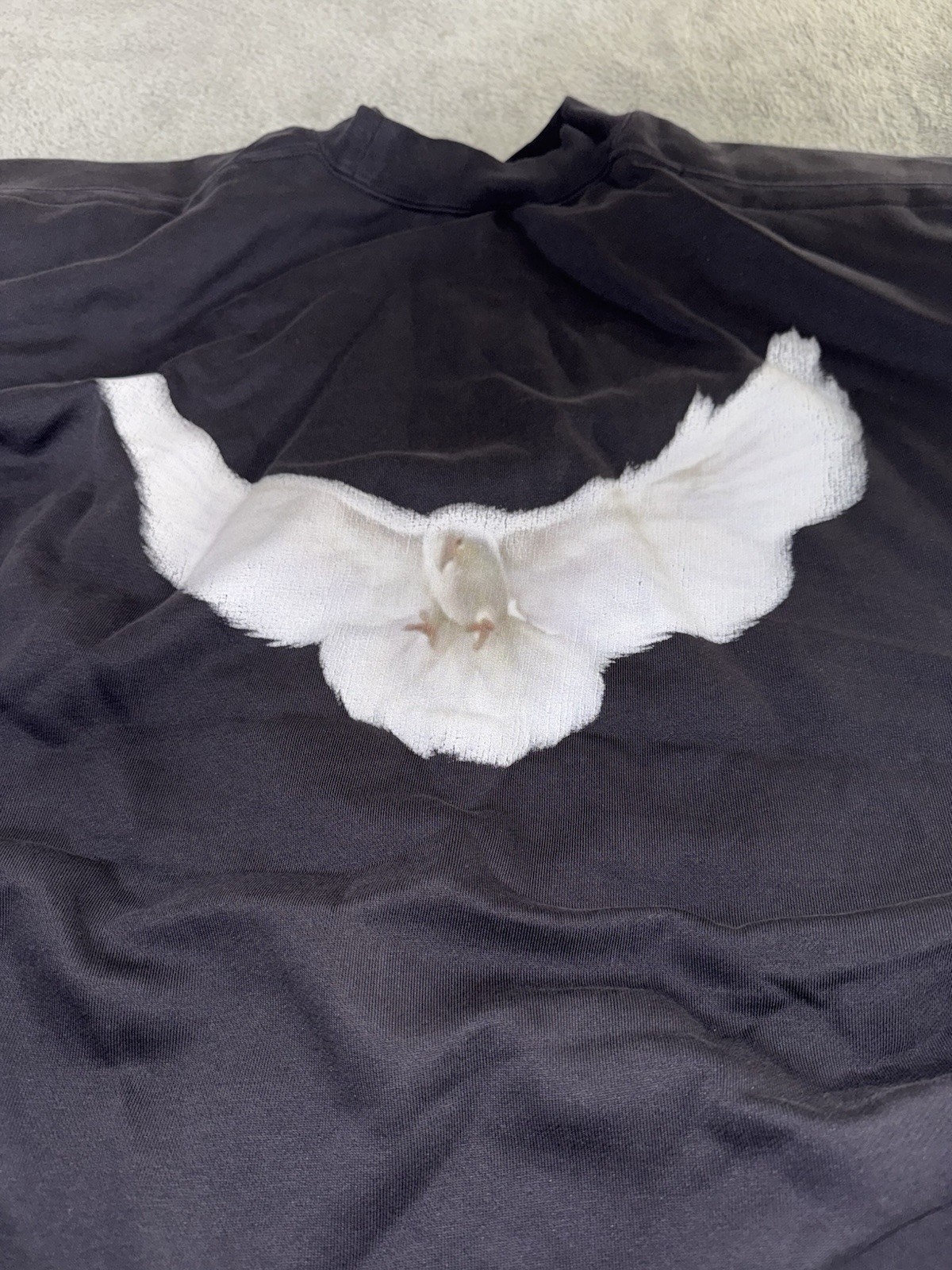 Yeezy x Gap Engineered By Balenciaga 14A Crop Dove Fleece Tee w/ Pads (Black XL)