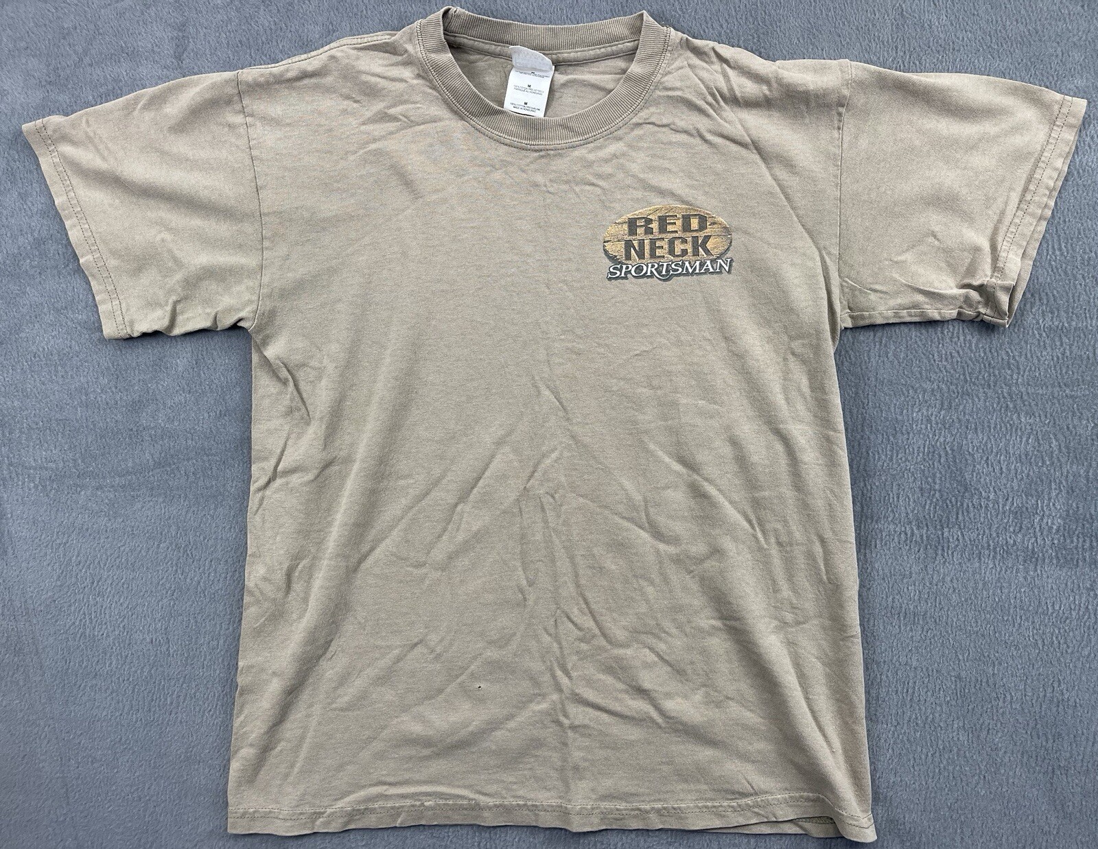 Vintage Redneck Sportsman T Shirt Medium Tan Buckgear Deer Hunting Tree Sand