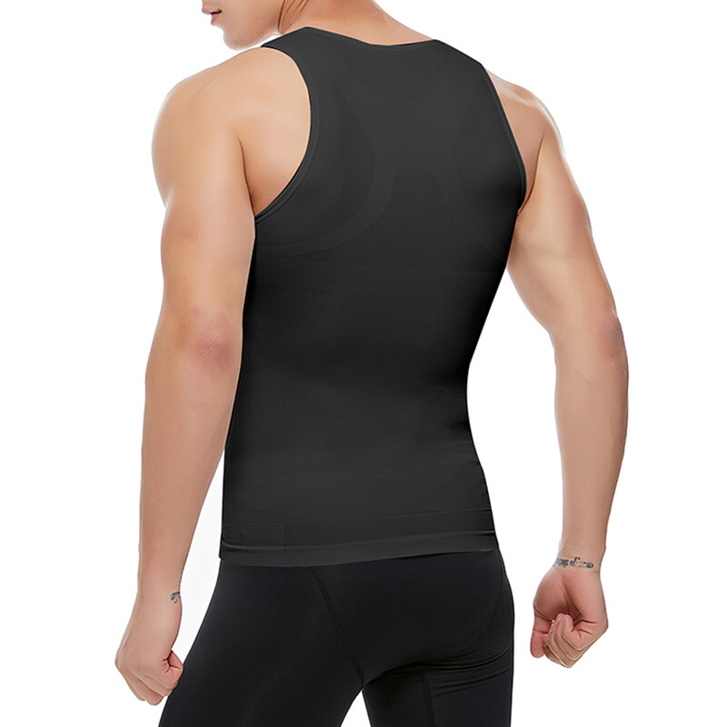Mens Compression Shirt Slimming Body Shaper Vest Waist Trainer Vests Undershirts