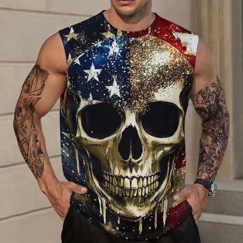 American Flag Graphic 3D Tank Top Moisture Wicking