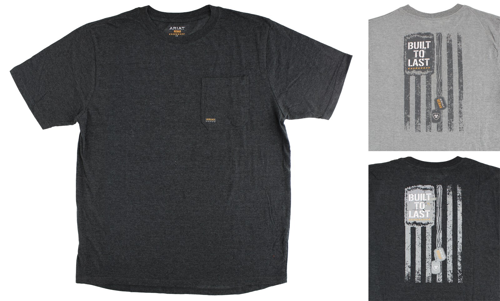 Ariat Men’s Graphic T-Shirt Rebar Cotton Strong Blended, Short Sleeve Pre-Wash