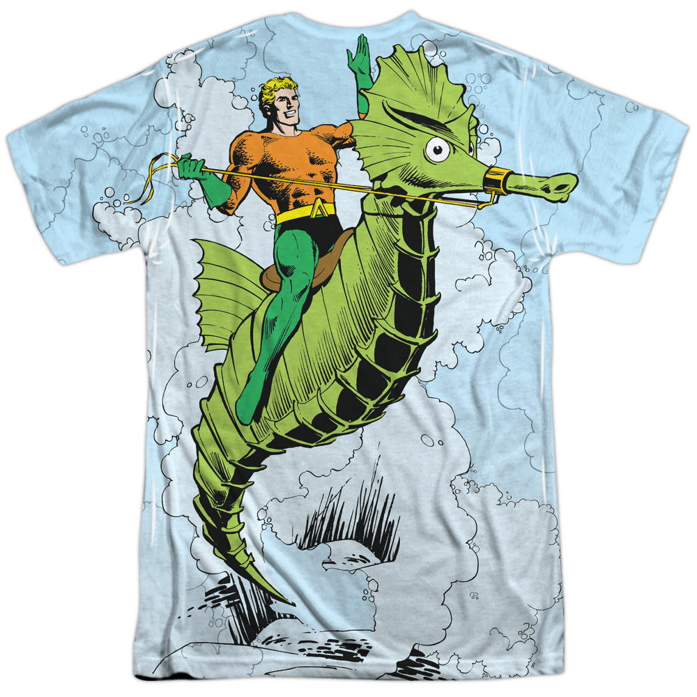 DC COMICS AQUAMAN CLASSIC AQUA Licensed Sublimation Men’s Tee Shirt SM-3XL