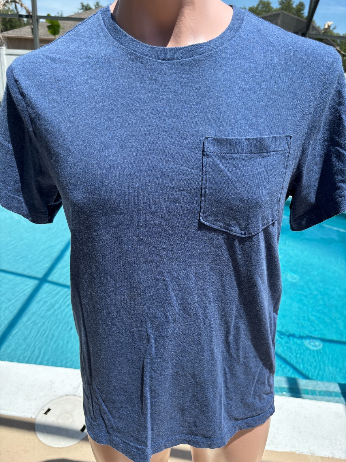 J. Crew Blue Pocket Slim Fit Broken In T Shirt mens M Medium