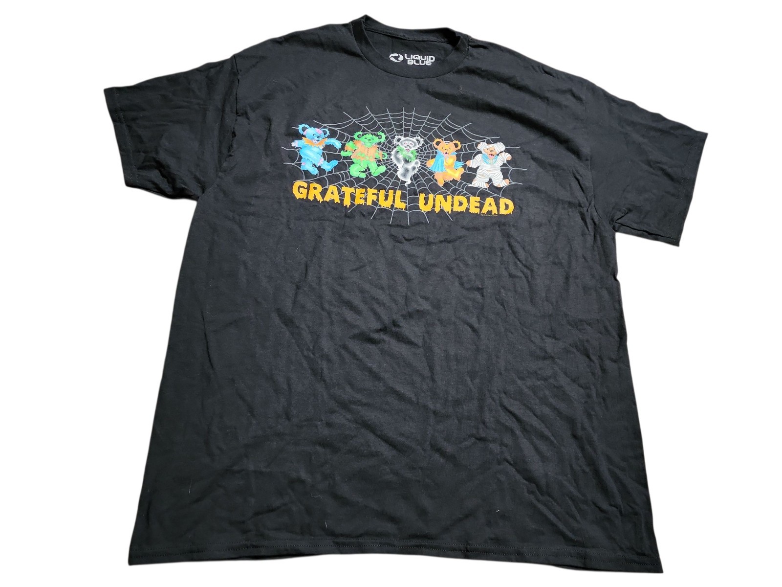 Mens XL GRATEFUL DEAD UNDEAD BEARS Halloween T Shirt Liquid Blue