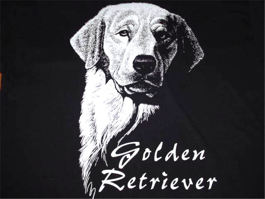 New Golden Retriever Dog Black Cotton T-Shirt Men’s Woman’s Adult Size Large