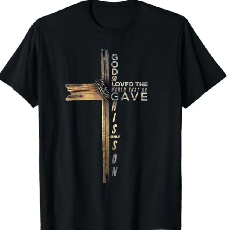 new, God So Loved The World Shirt, John 3 16 Tshirt, Christian Cross shirt