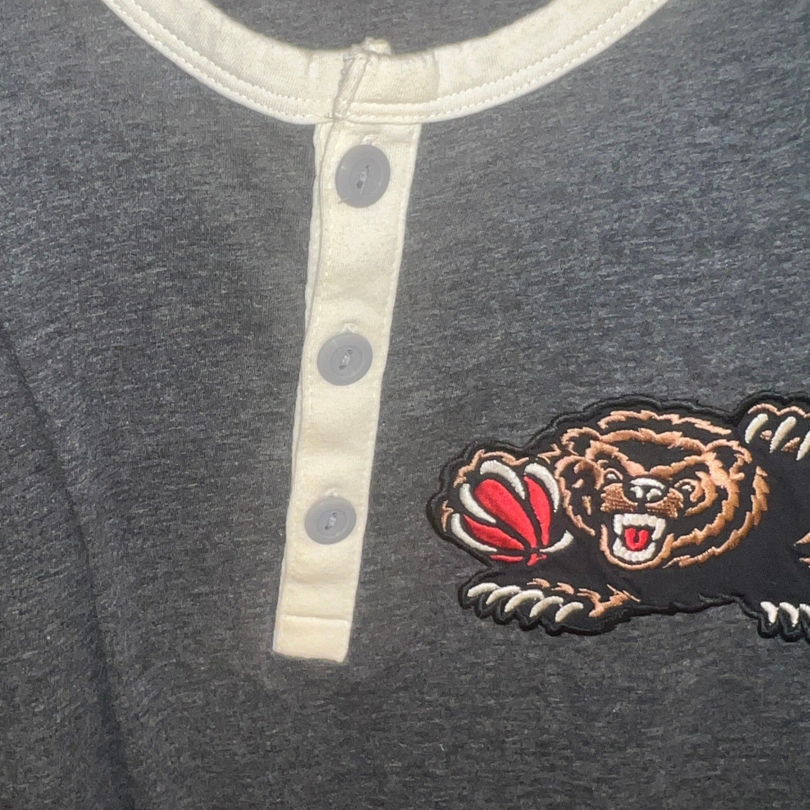 Mitchell & Ness Vancouver Grizzlies NBA Jumpball Henley Shirt Grey Teal XL NEW