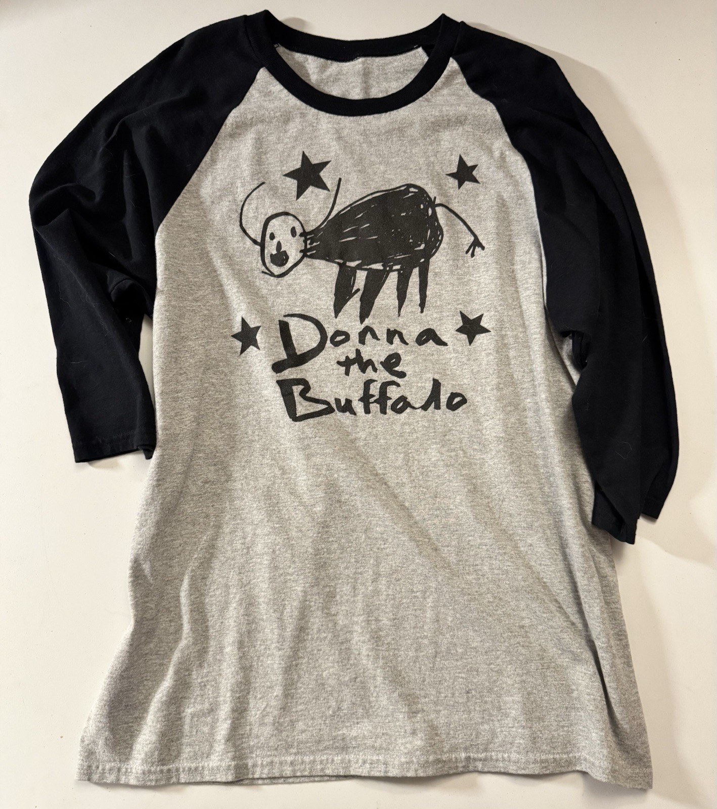Rare Donna The Buffalo – Vintage Concert T-Shirt No Tag Baseball Style Black