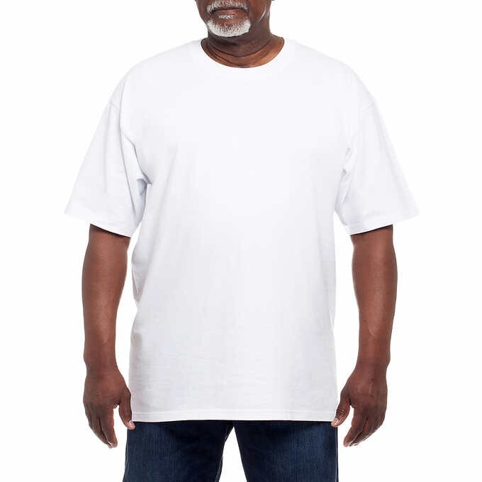 Kirkland Men’s 6-pack White 100% Cotton Crew Neck T-Shirts – FREE SHIPPING!