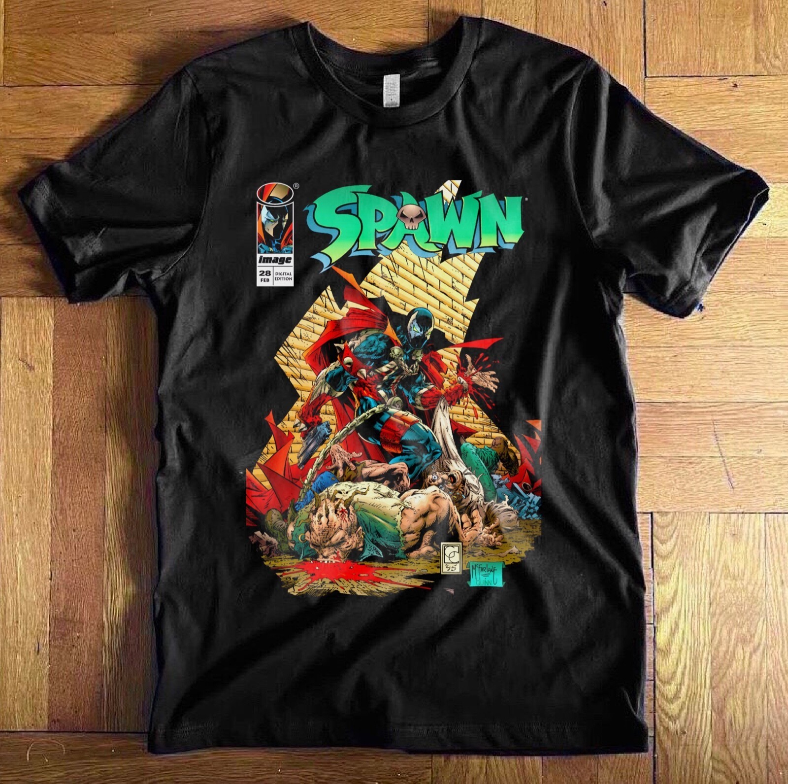 Spawn movie comic graphic short sleeve black color shirt reprint VK07858