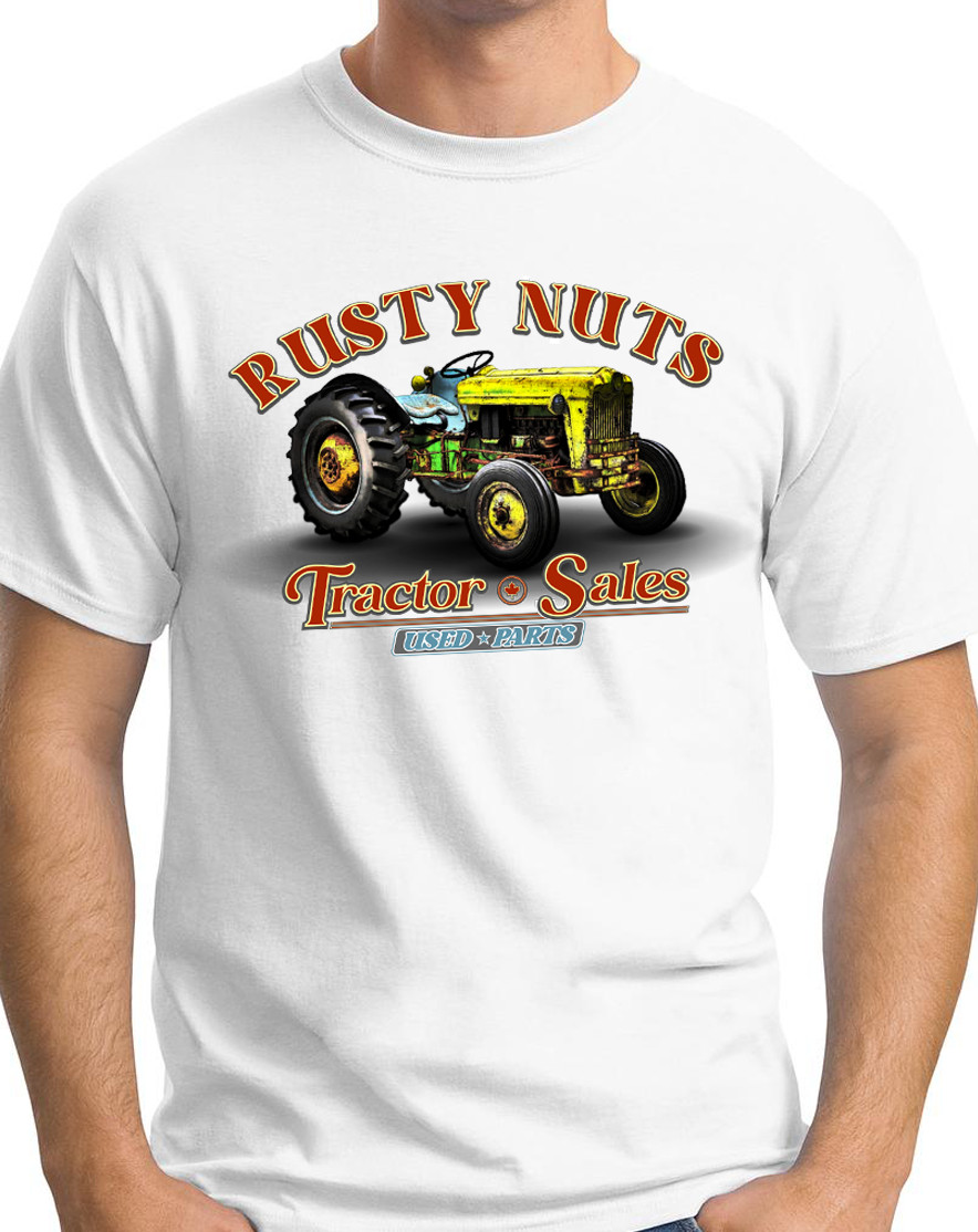Rusty Nuts Tractors – Ringspun Cotton T-Shirt – Farming/Agriculture
