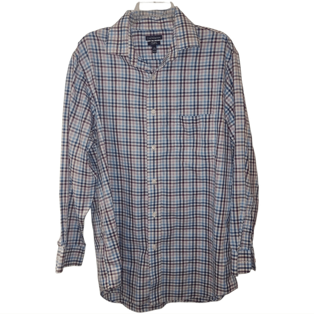 Croft & Borrow Purple Plaid Non Iron Men’s Button Down