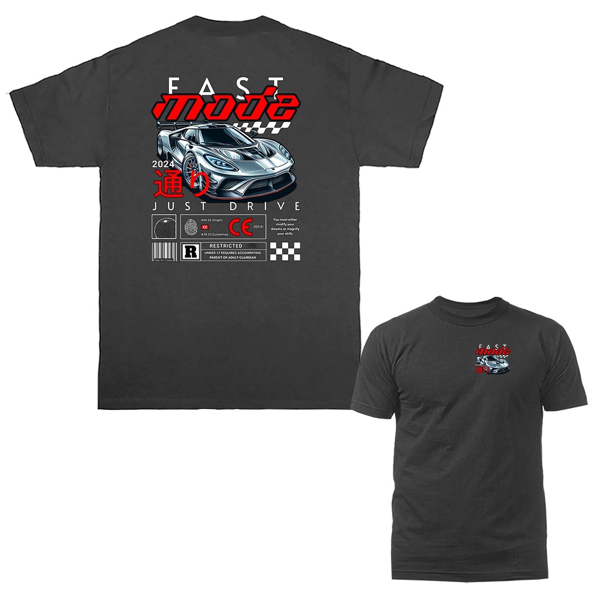 Fast Mode Imported Tuned Custom JDM Sports Car Graphic T-shirt