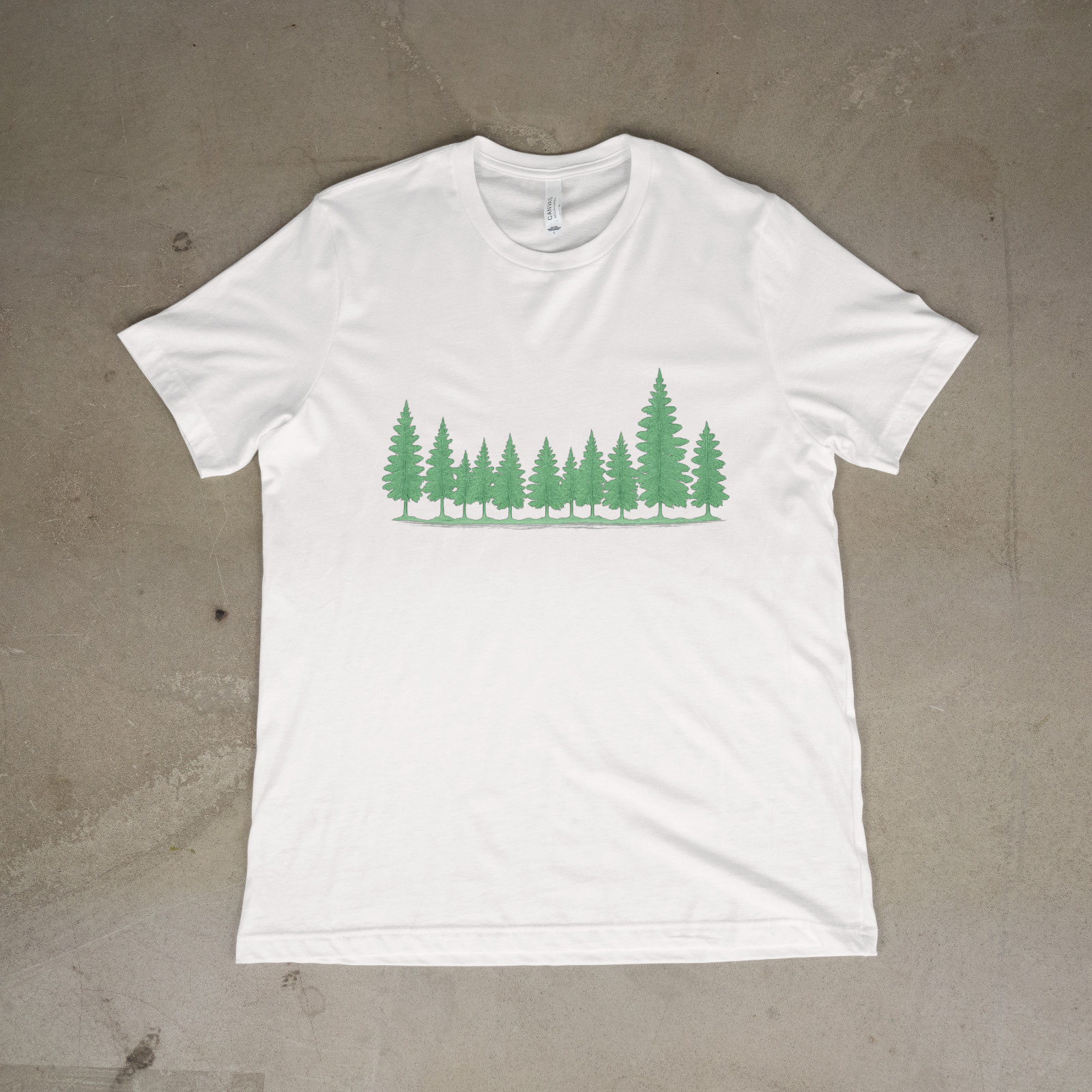 Minimalist Pine Forest Trees Nature Outdoor Evergreen Unisex T-Shirt
