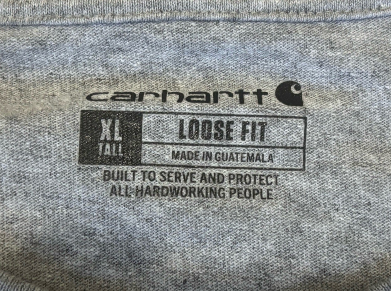 Carhartt Loose Fit Heavyweight Long-Sleeve Pocket Dog Graphic T-Shirt Gray XL