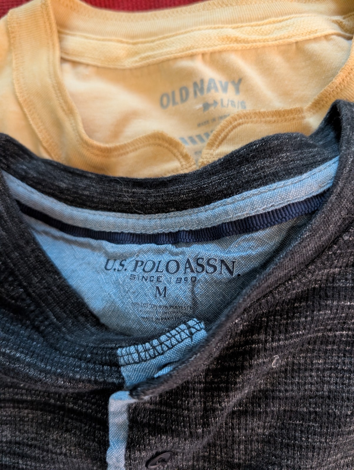 Old Navy & U.S. Polo Assn. Men’s 4-Pack Henley T-Shirts M Multicolor
