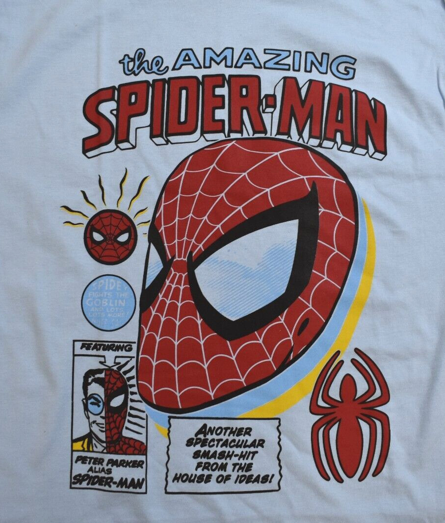 Marvel Spider-Man Mens Spiderman Big Head Comics Graphic Shirt New S-2XL