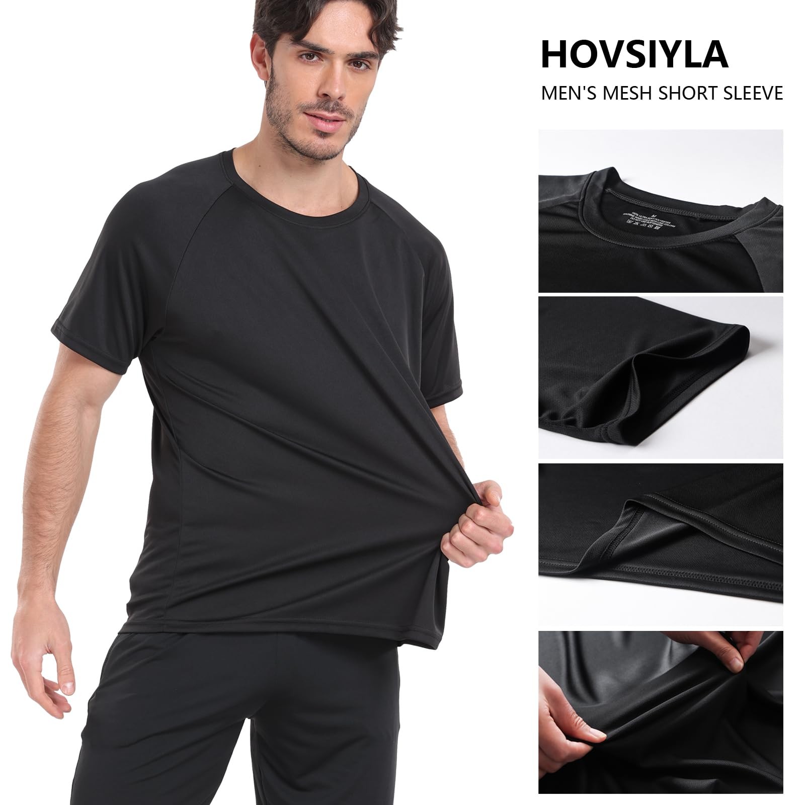 HovSiyla 5 Pack Running Shirts Men Sport Tops Dry Fit Gym Wicking Athletic T …