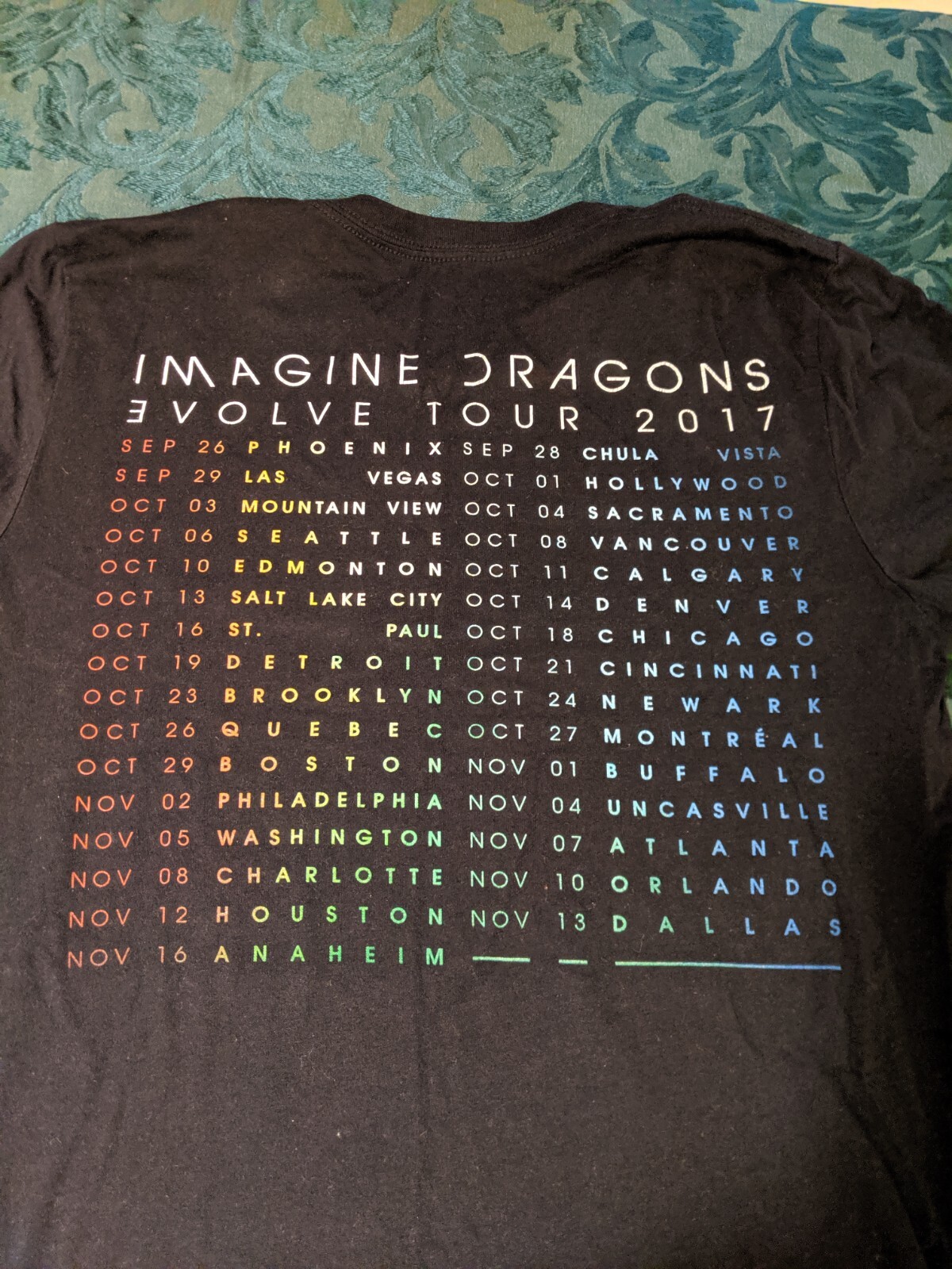 T-shirt Imagine Dragons Evolve Tour 2017 Medium black