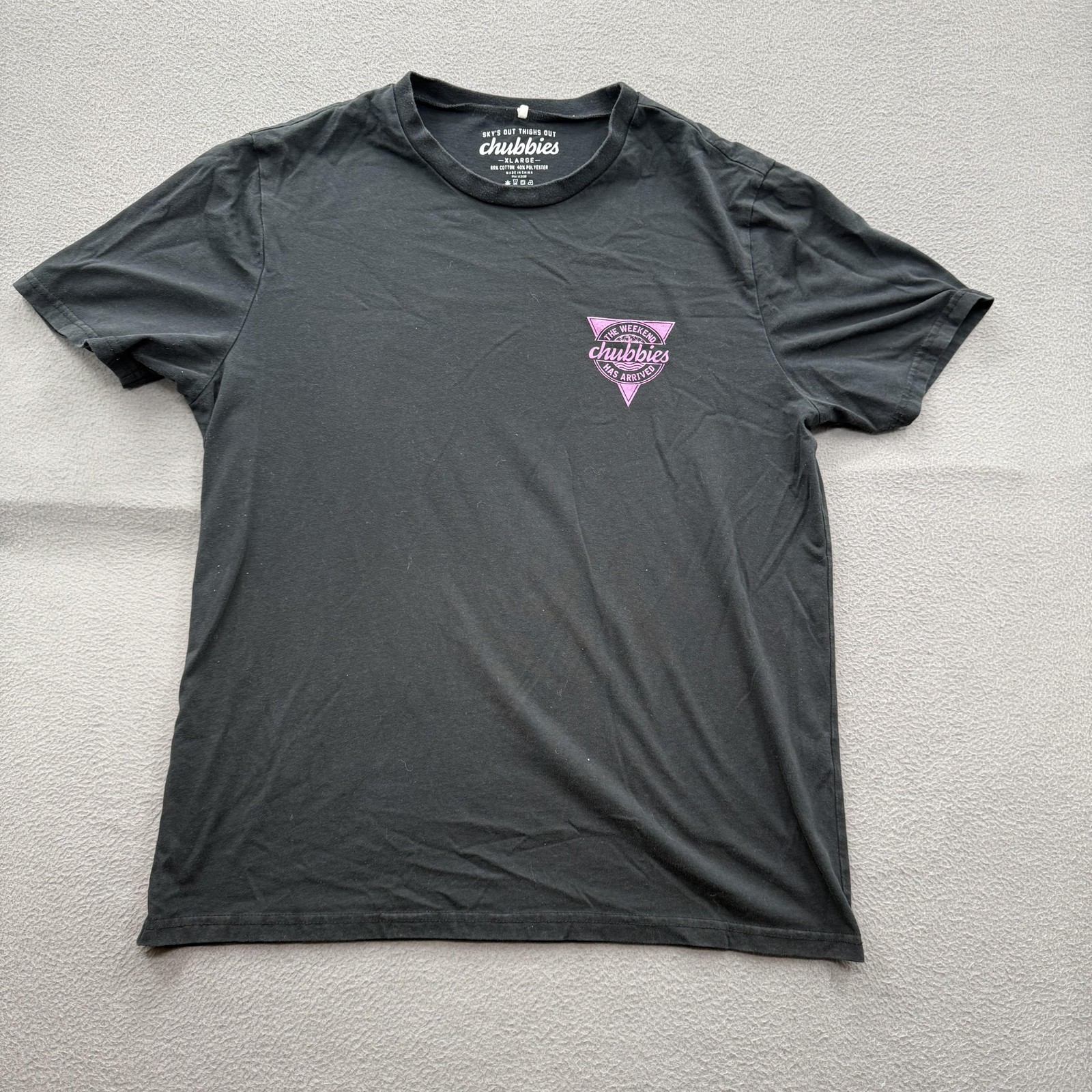 Chubbies Shirt Mens XL Black Weekend Has Arrived Graphic Tee Tagless Beach