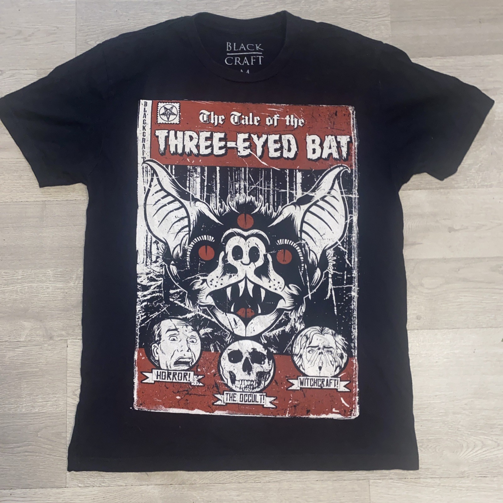 Black Craft Three Eyed Bat T-Shirt Medium Horror Occult Witchcraft Cult