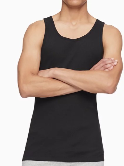 3 PACK CALVIN KLEIN SIZE MEDIUM BLACK RIBBED COTON TANKS T-SHIRTS UNDERSHIRTS
