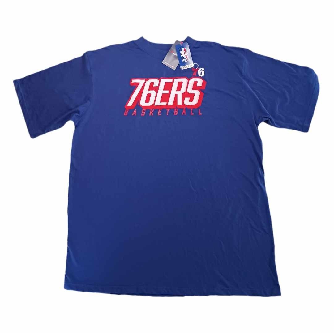Fanatics NBA Philadelphia 76ers T Shirt Mens Size XLT Blue Short Sleeve Cotton