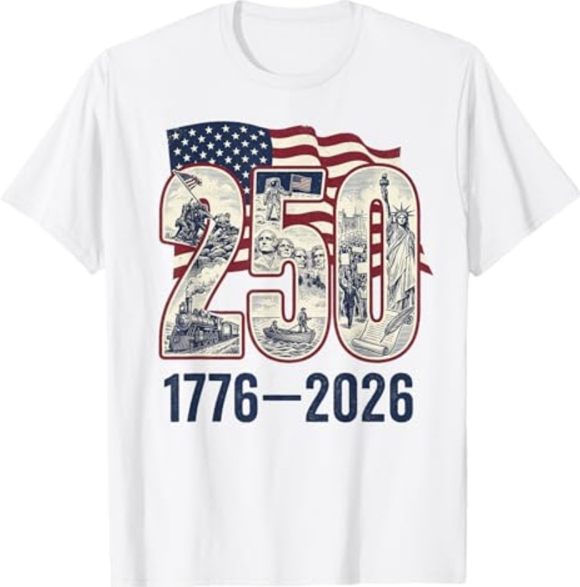 250 Years American 1776 2026 250th USA Patriotic 4th of July T-Shirt