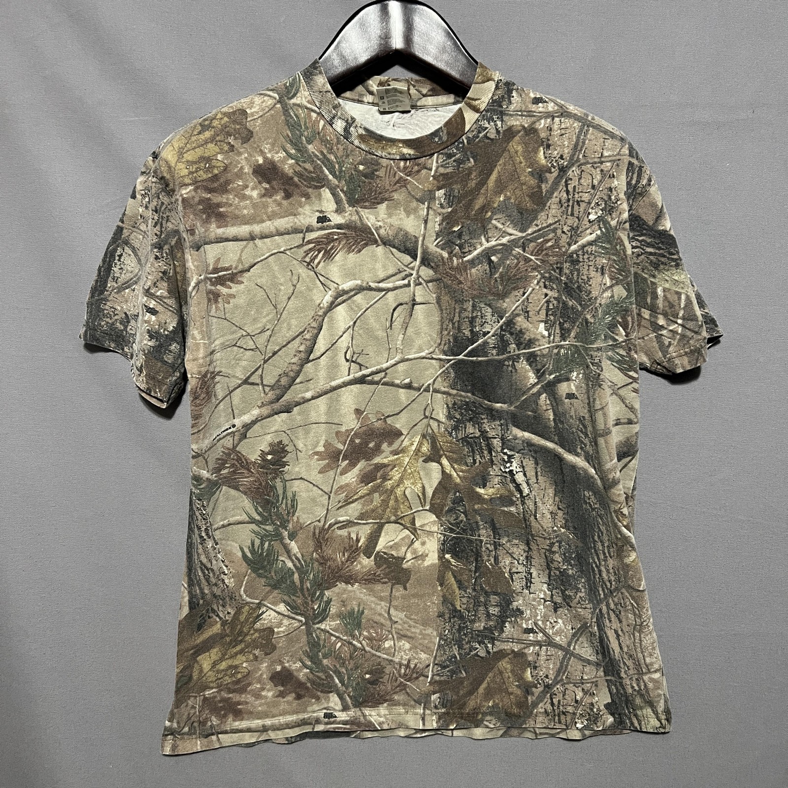 Camo Hunting Shirt Mens Medium Brown Short Sleeve Camouflage Tee T-Shirt