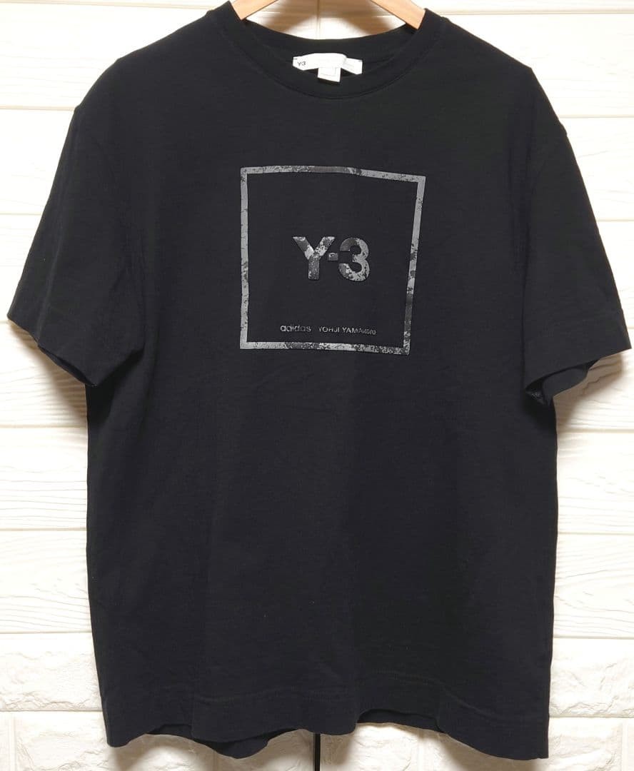 Yamamoto Japanese Designer Y-3 Collab T-shirt Men’s M Black 3D Box Logo Used