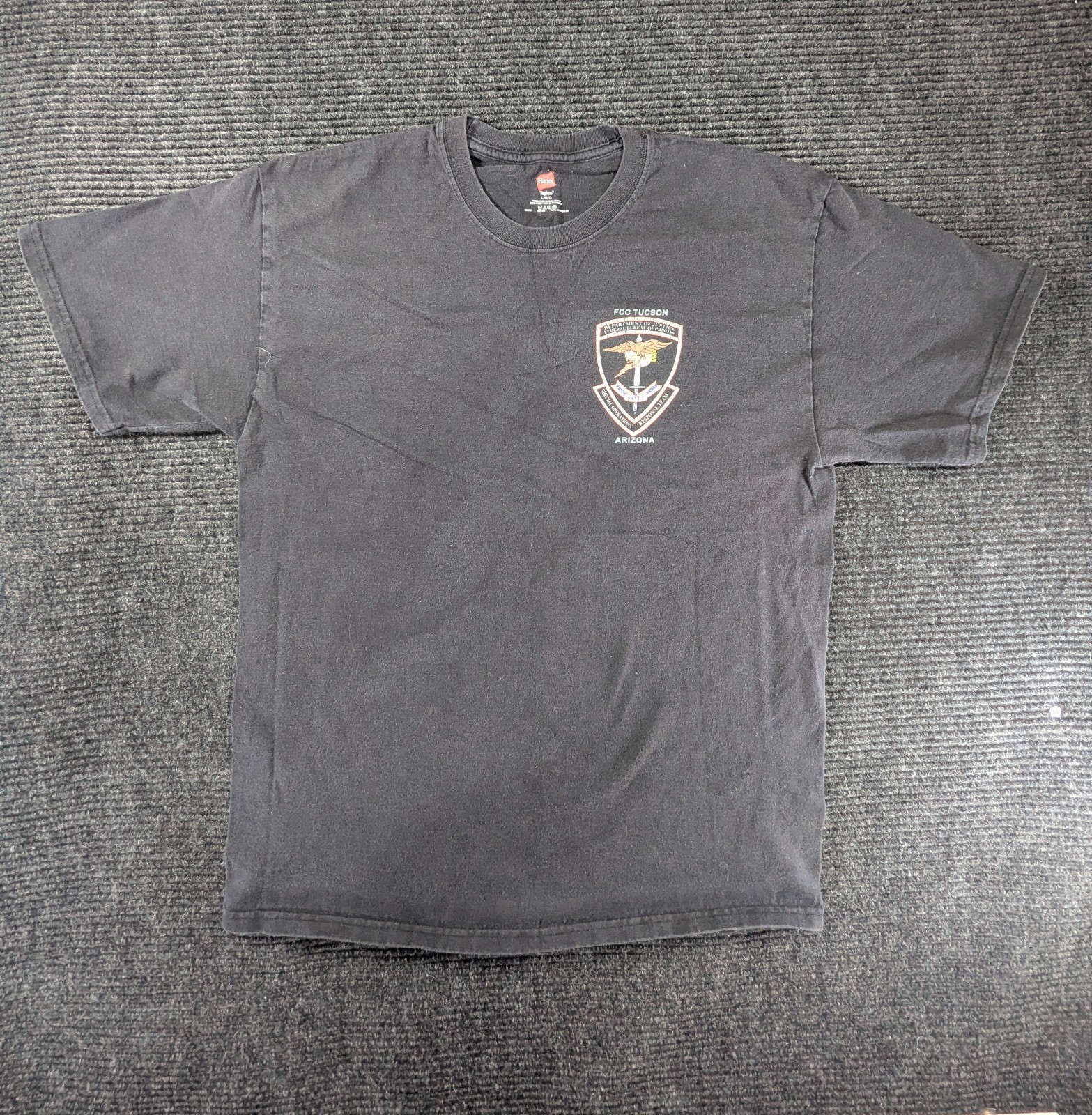 Hanes Tagless T Shirt Mens L Gray FCC Tucson Response Team in Arizona Crewneck