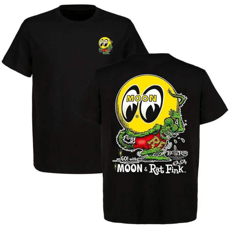 Rat Fink MOON Equipped T-Shirt, Iconic Hot Rod Graphic Tee with Monster Cartoon