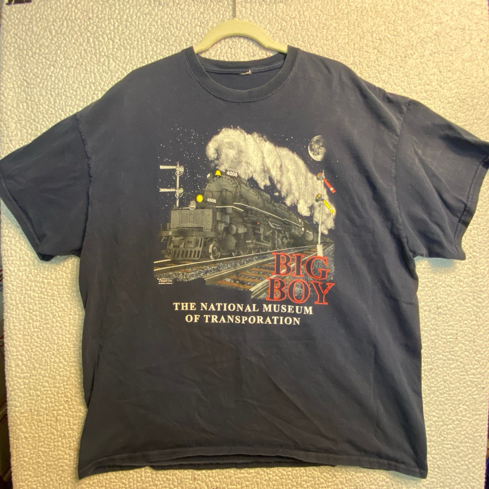 National Museum Of Transport Train Big Boy Graphic Navy Tee Fits XL Daylight CA