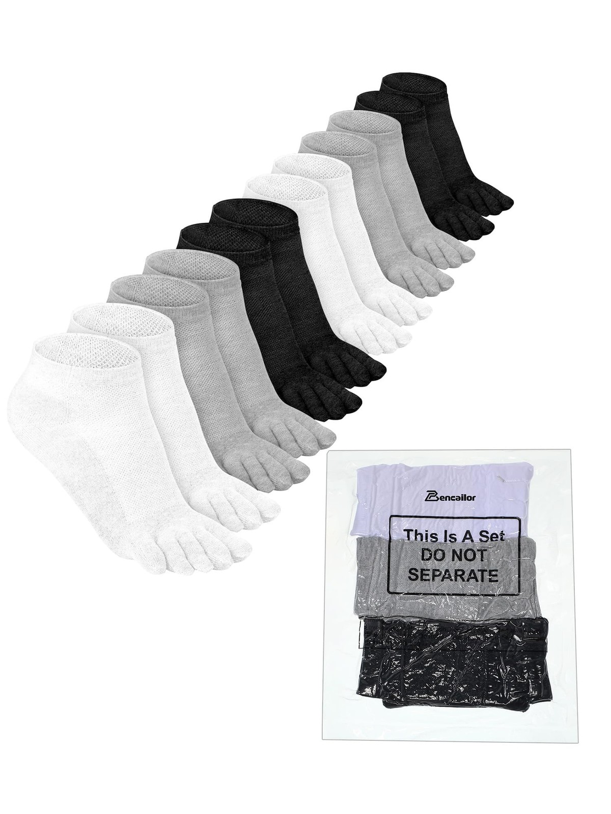 6 Pairs Women Toe Socks Cotton Ankle Low Cut Five Toe Sock for Women Men Athl…