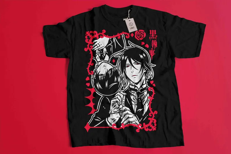 Anime Black Butler T Shirt Size S – 5Xl BLACK Size S – 5XL
