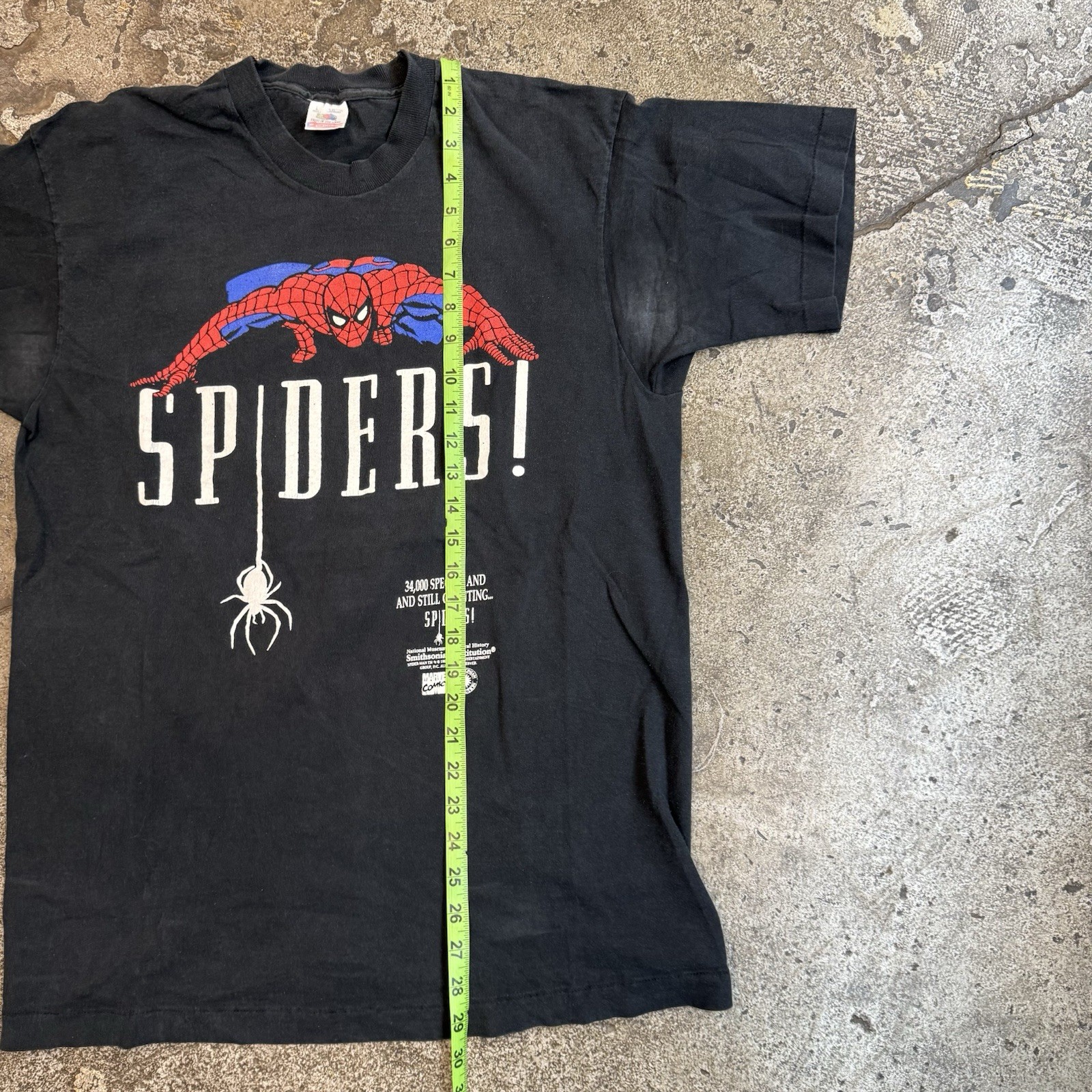 Vintage 90s Spider Man “Spiders!” Black Graphic Single Stitch Tee Men’s Large