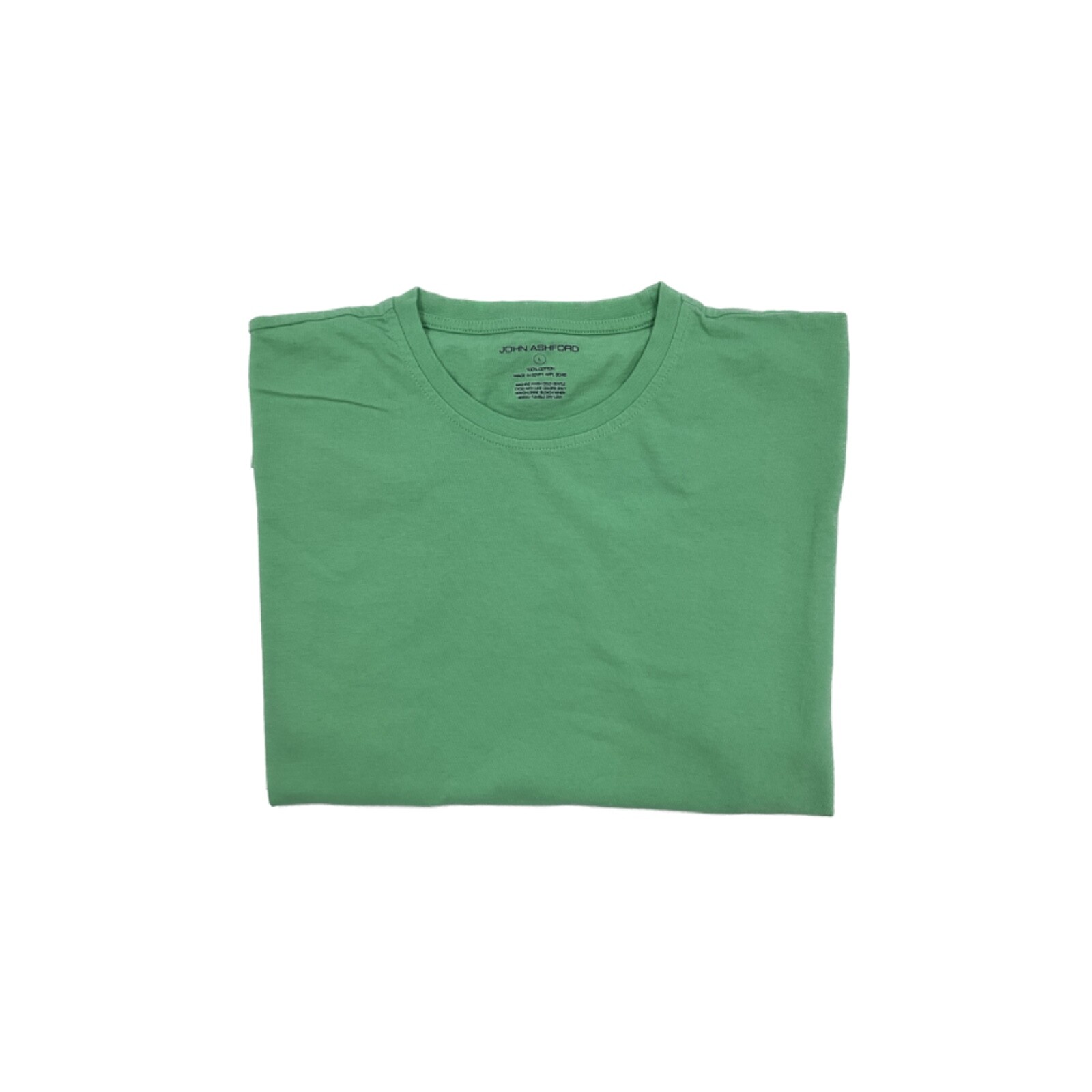 John Ashford T-Shirt – Solid Green Short Sleeve Cotton L Tee – Mens Large EUC