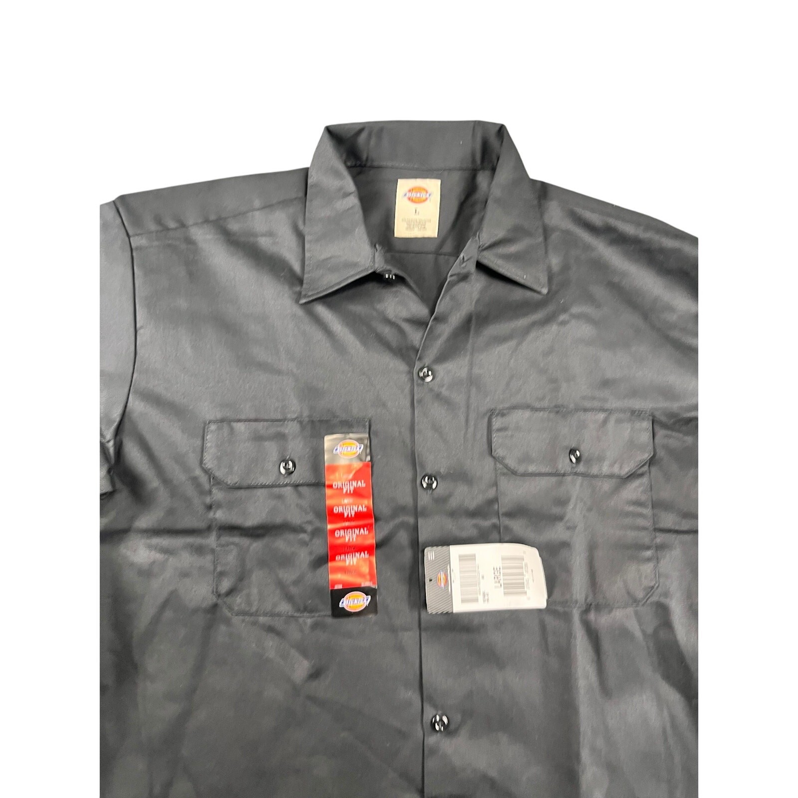 Men’s Dickies L Black Short Sleeve Work Shirt NWT New With Tags