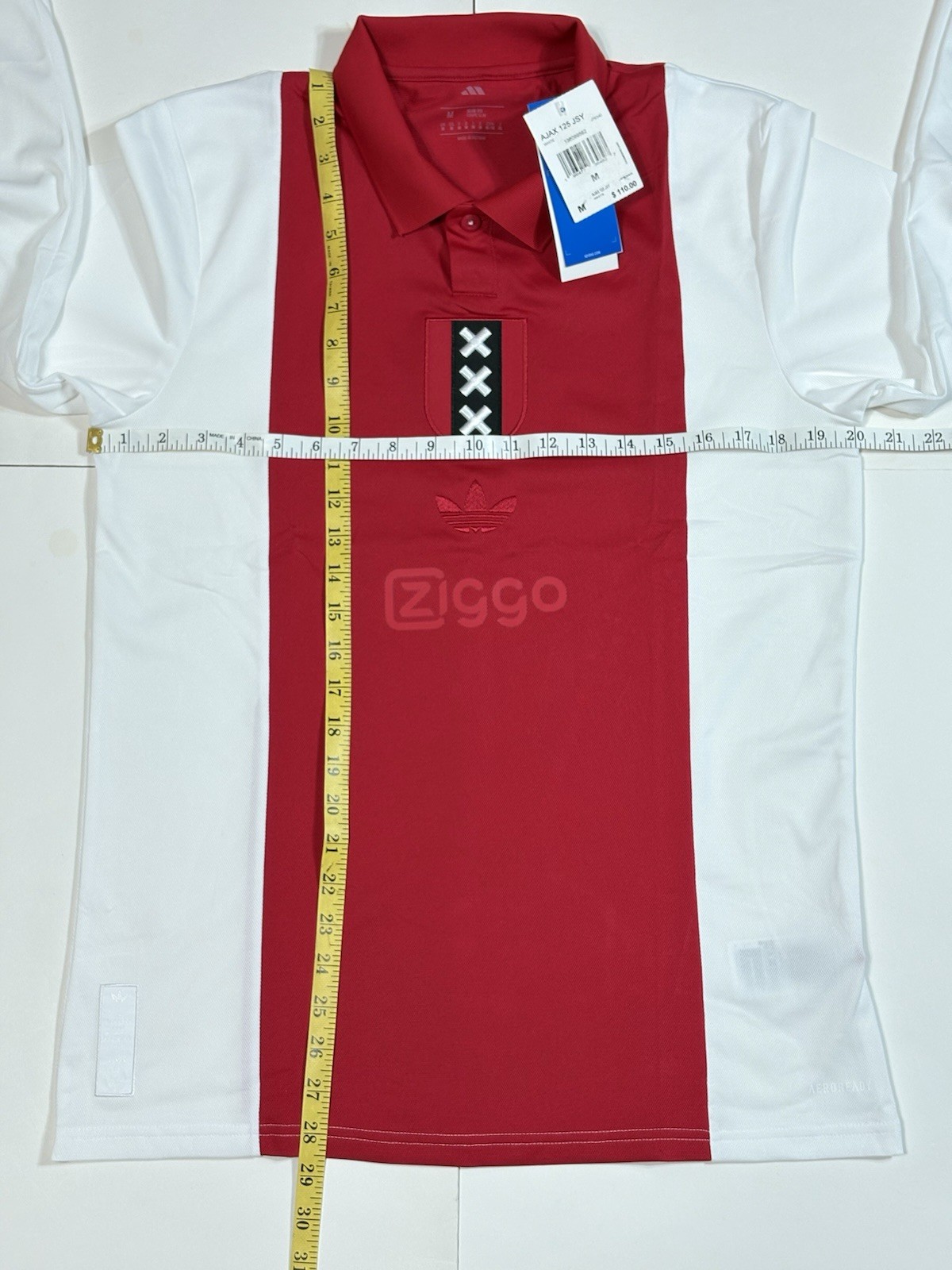 Adidas Ajax Amsterdam Anniversary Jersey White Red JF6340 Slim Fit Multi Size