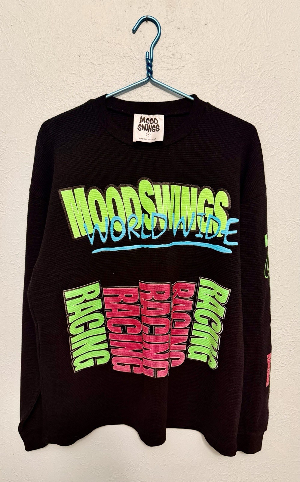 Rare Mood Swings Racing Made In USA Hype Designer Long Sleeve Shirt Not In Mood