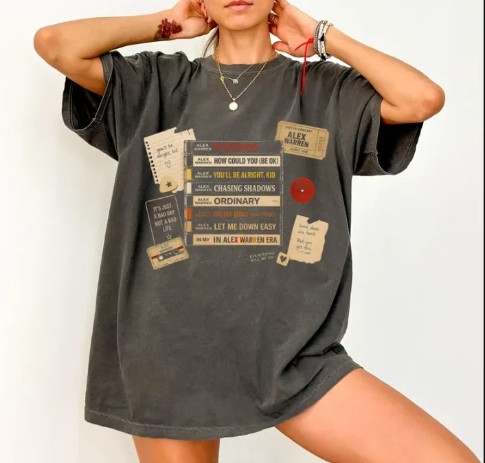 Alex Warren Era Cassette Graphic Tee, Vintage Music Lover Shirt