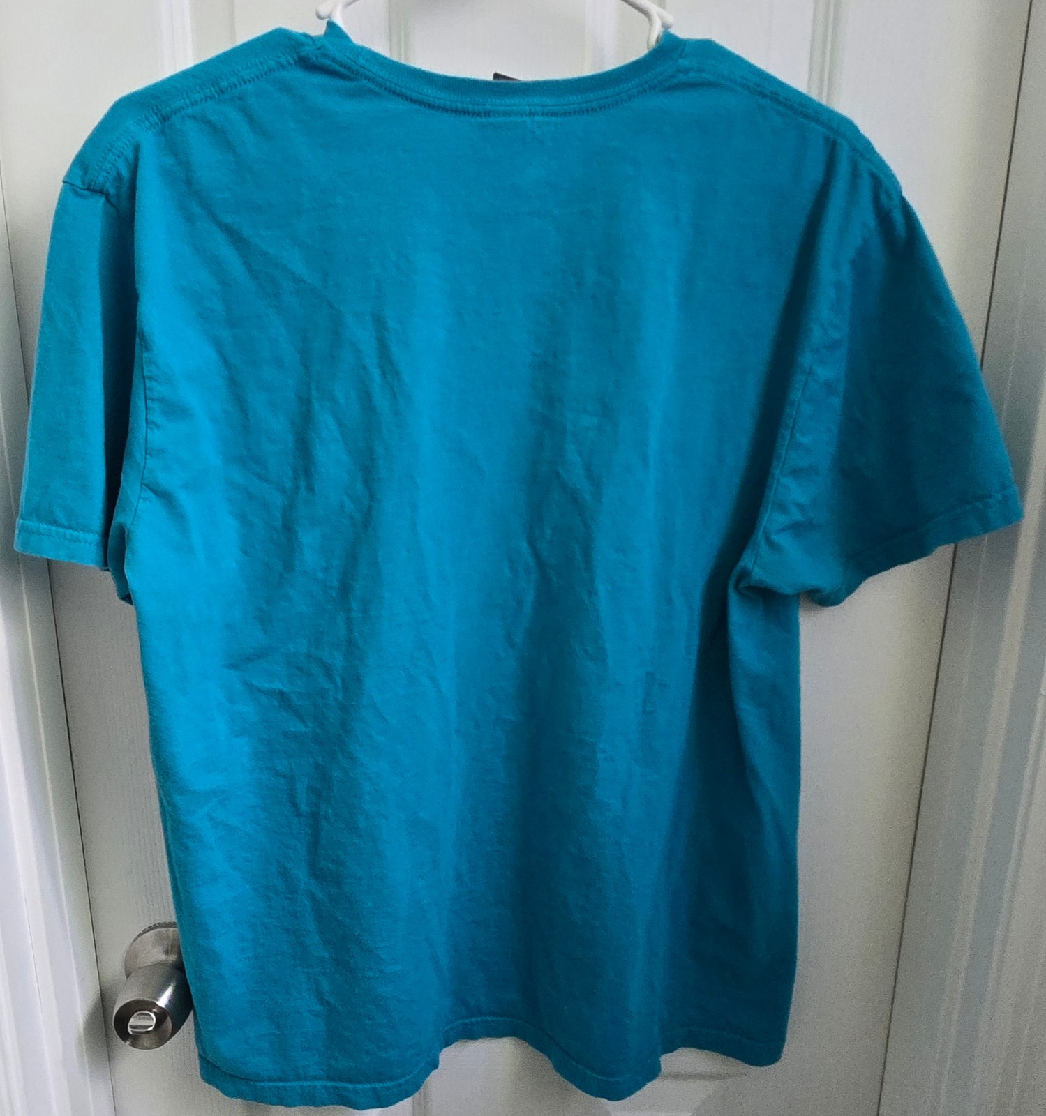 Abstract Art Tree Silhouette Graphic T-Shirt Teal Turquoise Blue Gildan Large L