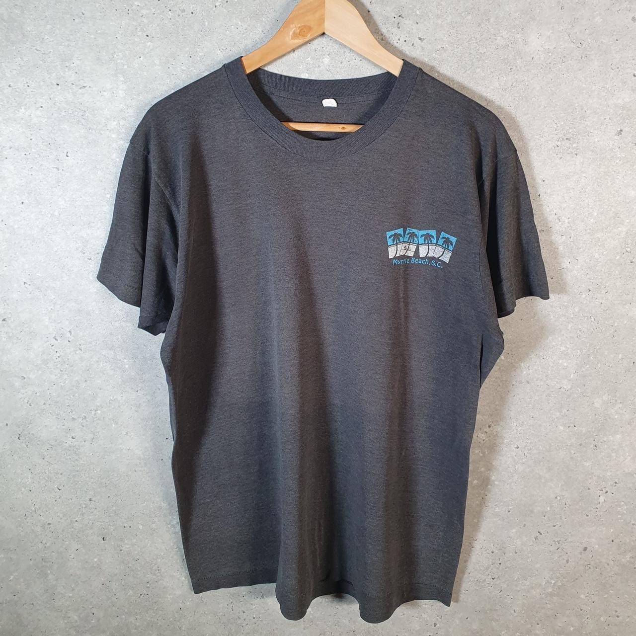 Vintage Myrtle Beach South Carolina USA 90s Single Stitch T-Shirt Men Large Grey