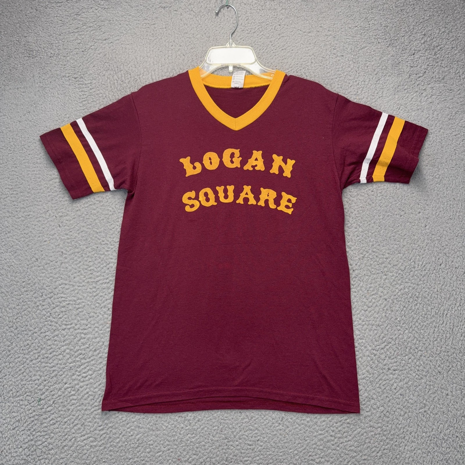 Logan Square Chicago Shirt Mens Medium Red Augusta Sportswear 13 Ringer Jersey