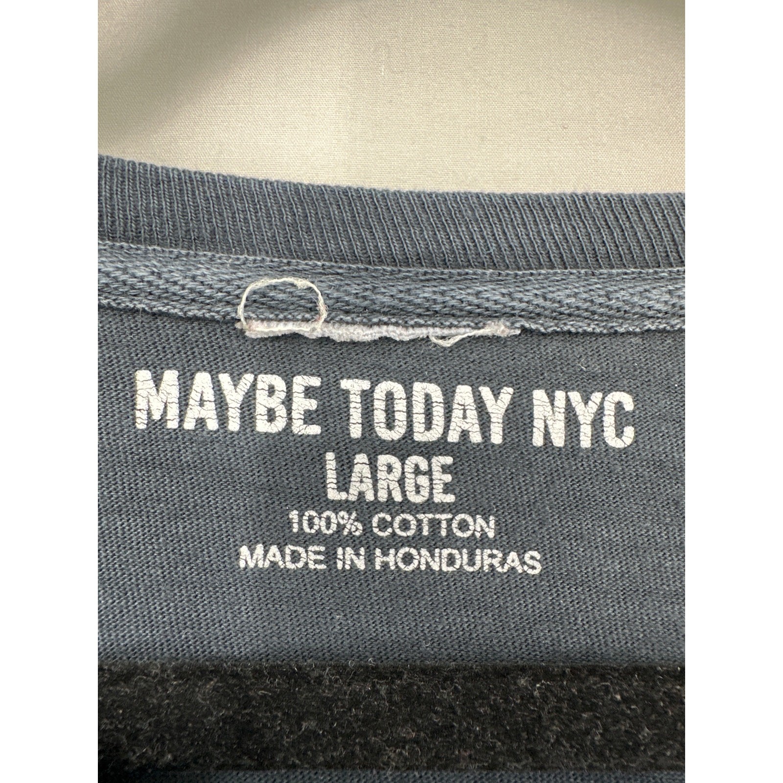 Maybe Today NYC Shirt Mens Large Black Skull Art Graphic Tee Streetwear Cotton