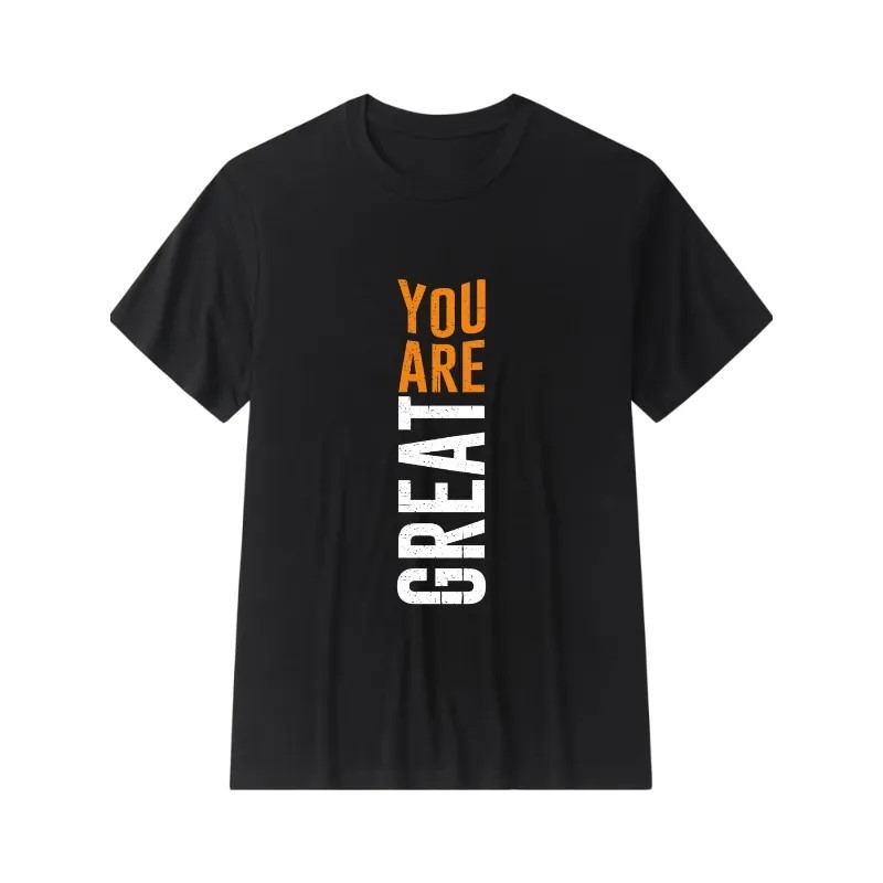 Men’s 100% Cotton T-Shirt Teens Short Sleeve Crew Neck YOU ARE GREAT