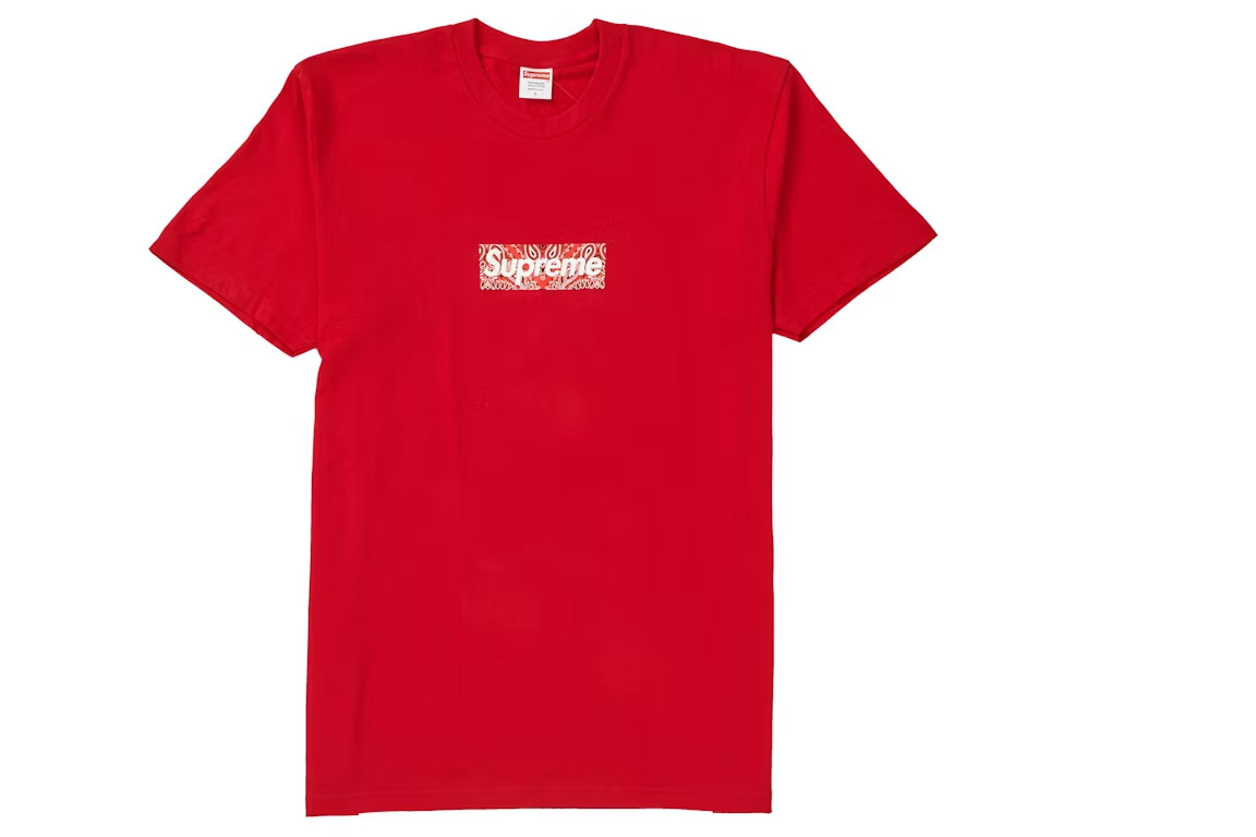 Supreme Bandana Box Logo Tee Red New in Original Packaging FW19 Size M